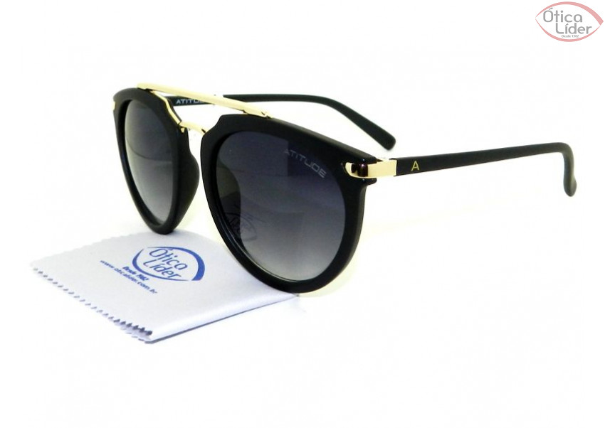 Atitude AT 5287 a01 52 Acetato Preto / Dourado