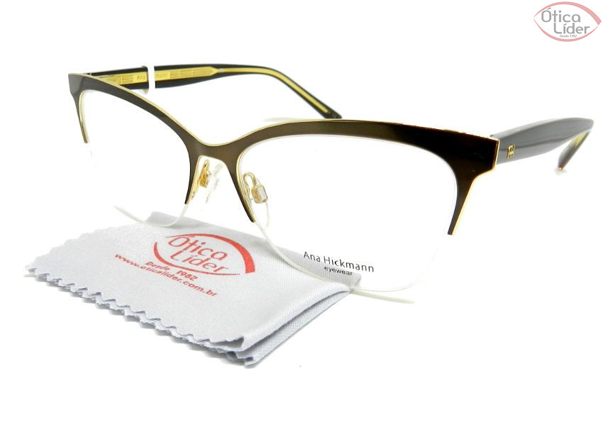 Armação Ana Hickmann AH1349 01a 53 fny Metal Dourado / Marrom