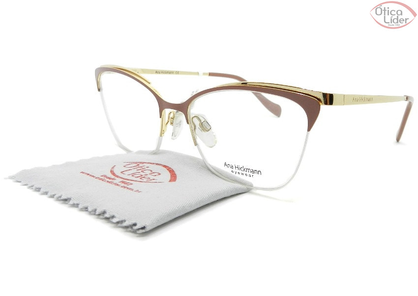 Ana Hickmann AH1354 01c 52 fny Metal Dourado / Rosa