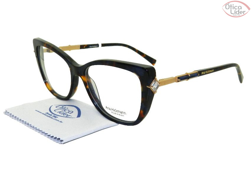 Armação Ana Hickmann AH 6244 g21 52 Acetato Azul Mesclado