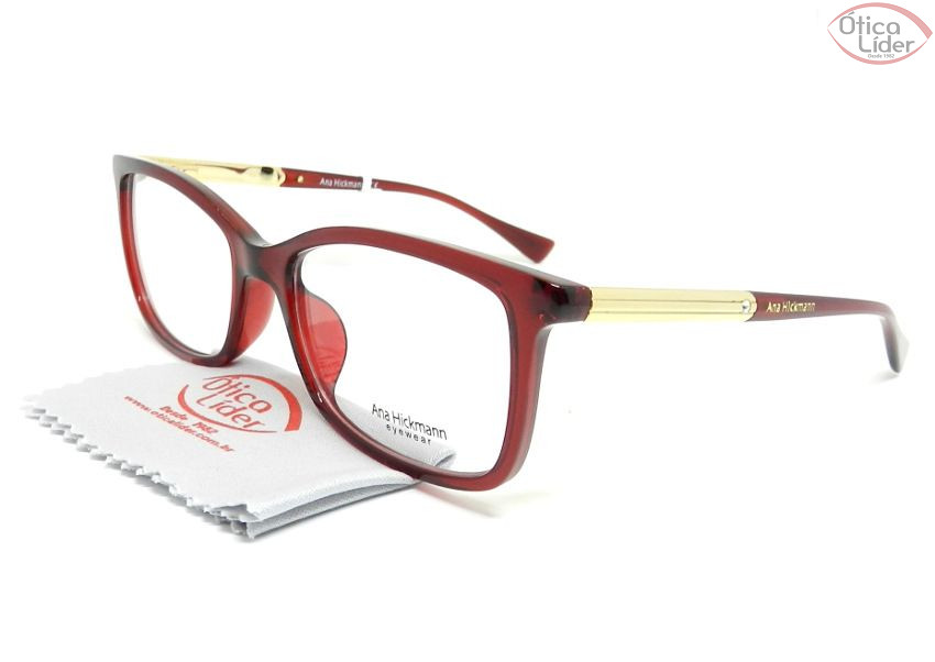 Ana Hickmann AH6286 t01 56 Acetato Vermelho