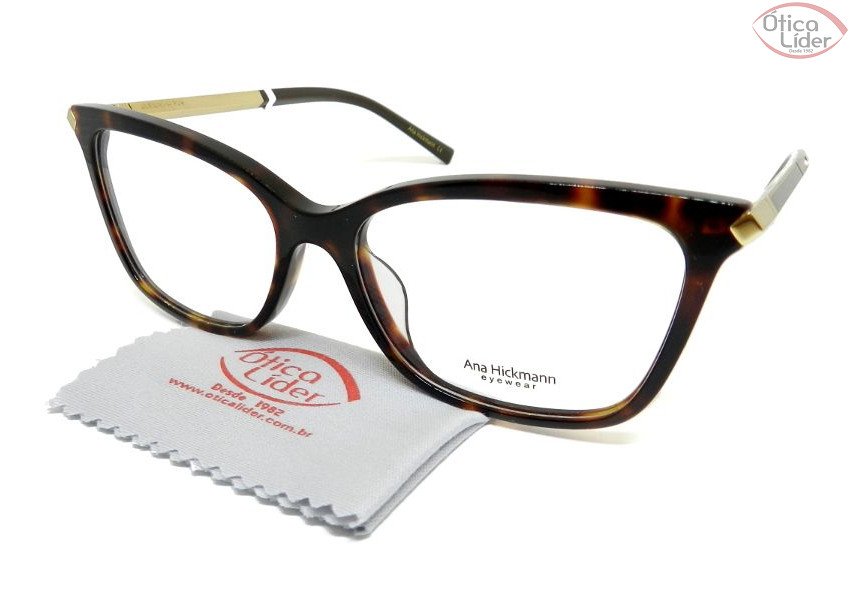 Armação Ana Hickmann AH6323 g21 57 Acetato Mesclado / Marrom