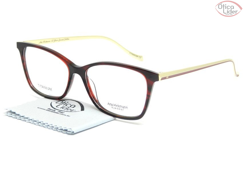 Ana Hickmann AH London II Wine 54 Acetato Vinho / Metal Dourado