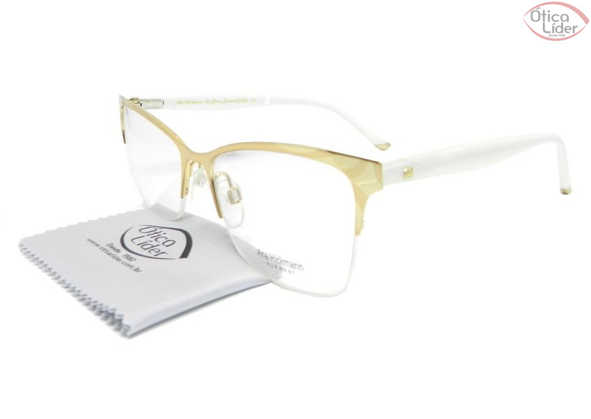 Ana Hickmann AH Milan Ambar 54 fny Metal Dourado / Acetato Branco