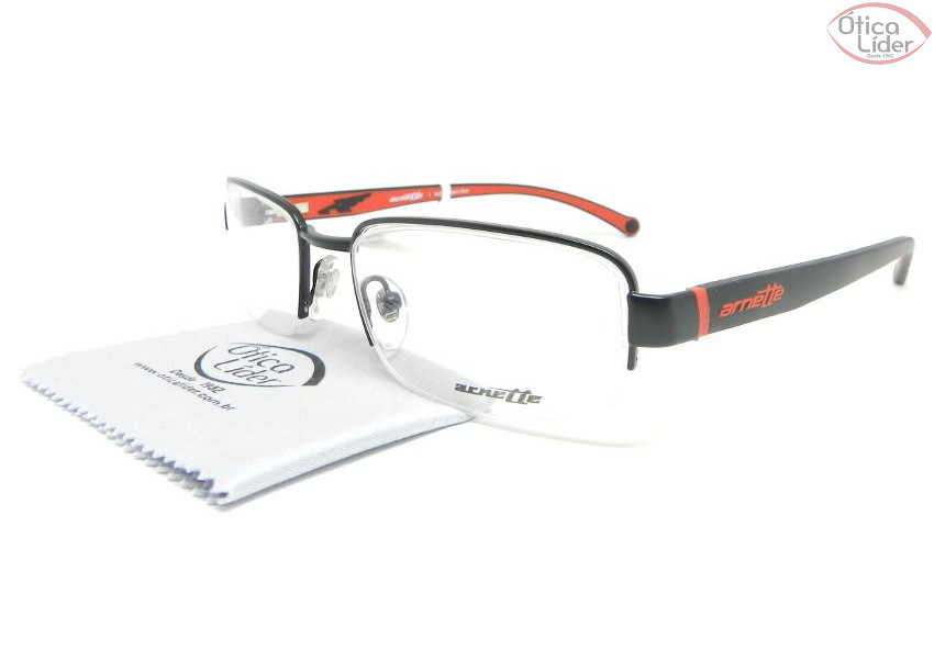 Arnette AN6095l 501 54 fny Metal / Acetato Preto / Vermelho