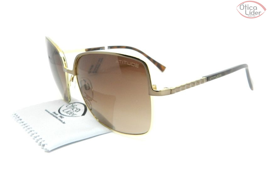 Atitude AT 3136 04e 60 Metal Dourado / Acetato Marrom