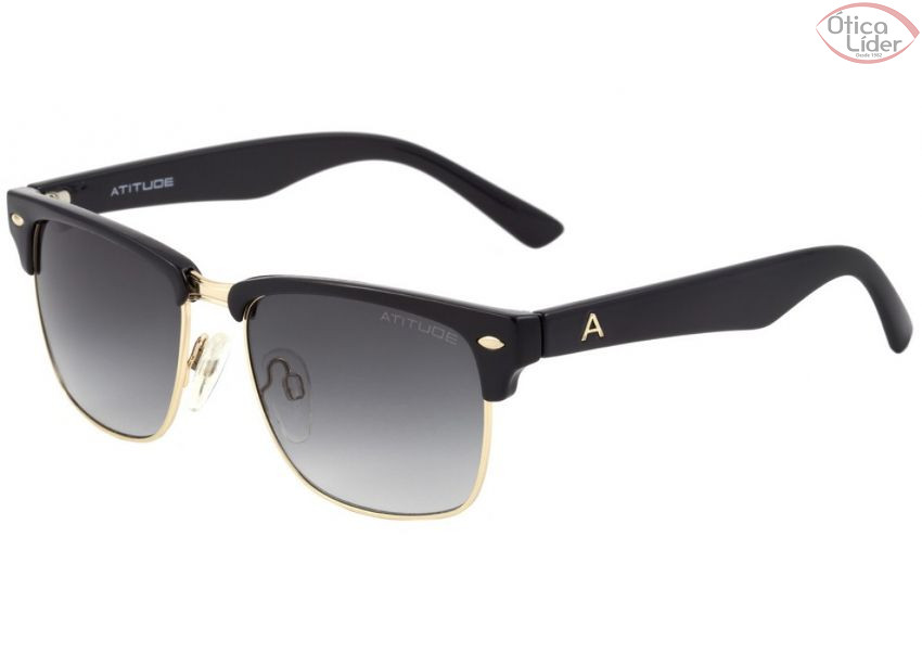 Atitude AT 3153 a01 51 Clubmaster Acetato Preto