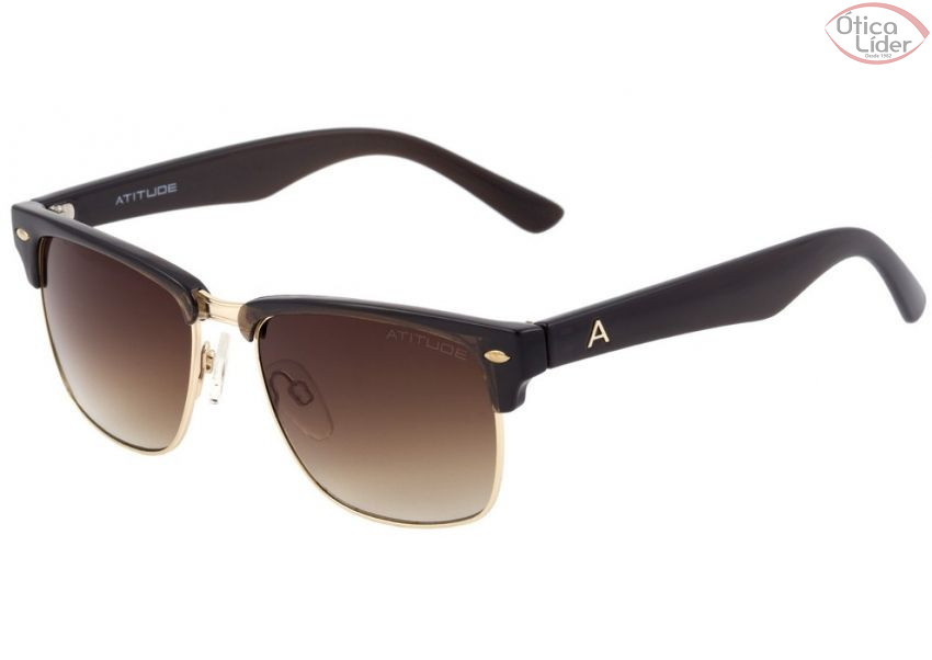 Atitude AT 3153 t02 51 Clubmaster Acetato Preto