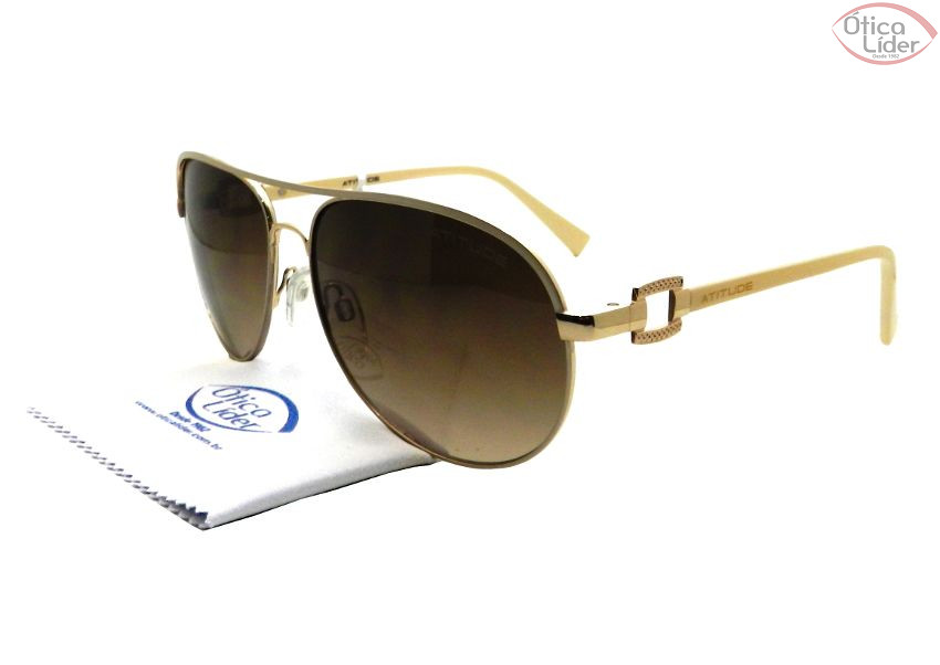 Atitude AT3159 04b 61 Aviador Metal Dourado / Acetato Marfim