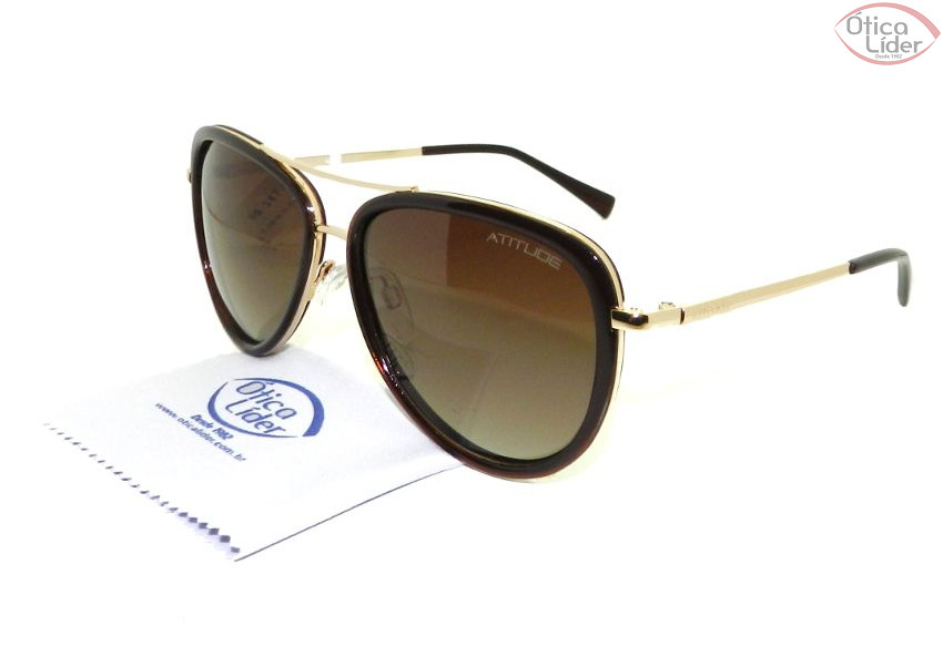 Atitude AT3164 t01 57 3p Acetato Marrom / Metal Dourado