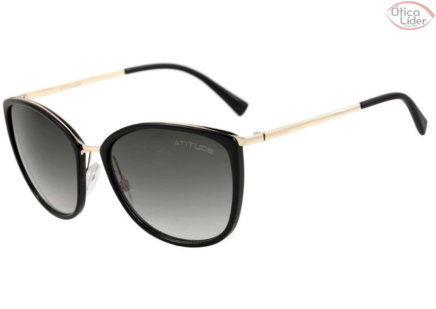 Atitude AT 3165 a01 58 Metal / Acetato Preto c/ Dourado