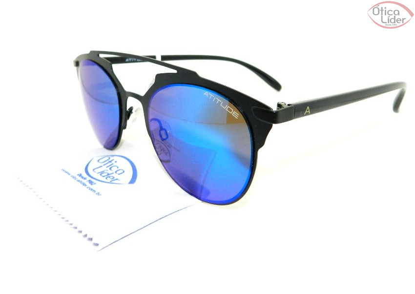 Atitude AT 3174 09a 51 Metal / Acetato Preto Espelhado