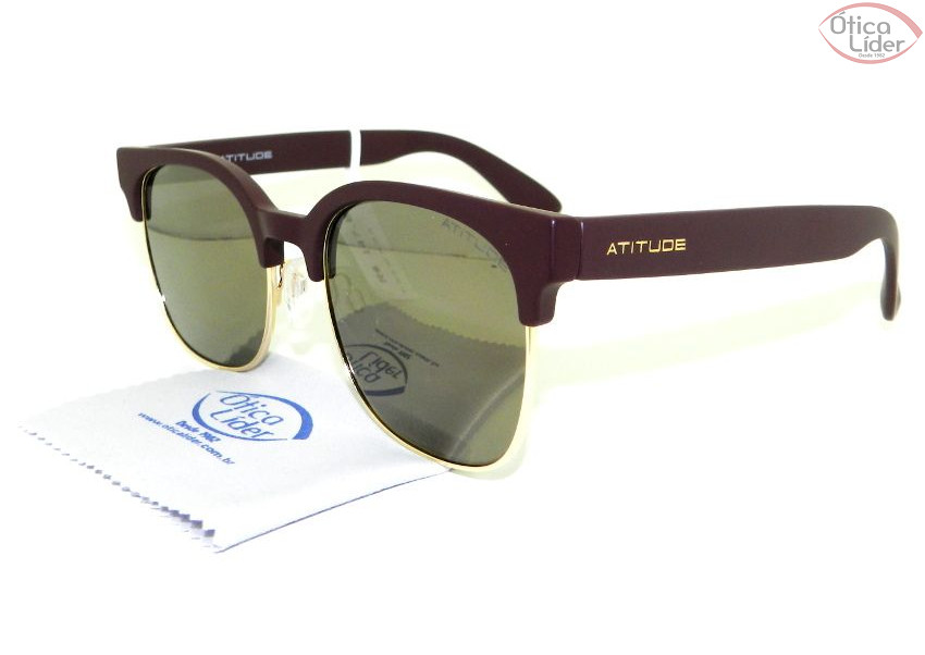 Atitude AT3176 d01 54 Acetato Bordô / Metal Dourado