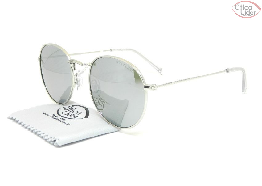 Atitude AT 3191 03a 50 Round Metal Prata Espelhado