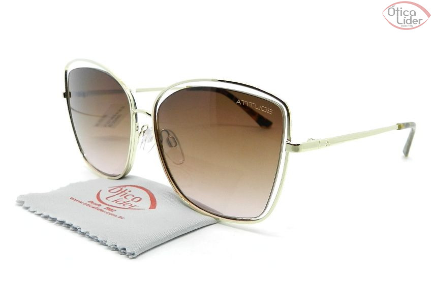Atitude AT3221 04b 59 Metal Dourado Lente Marrom Degradê