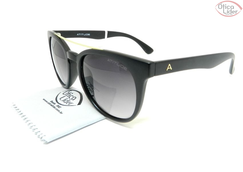 Atitude AT 5233 a02 53 Acetato Preto / Metal Dourado