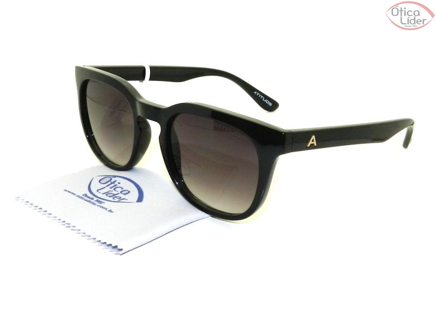 Atitude AT 5252 a01 49 Acetato Preto / Lente Preta Degradê