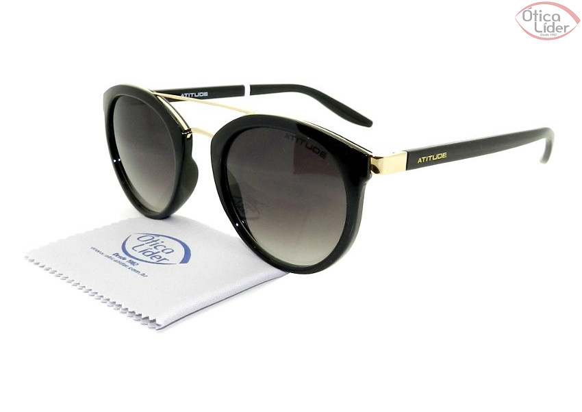Atitude AT5253 a01 50 Acetato Preto / Metal Dourado