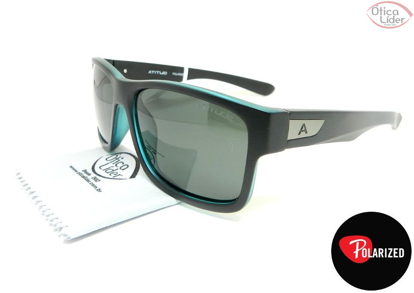 Atitude AT 5260 a02 58 Acetato Preto / Furta-Cor Verde Polarizado