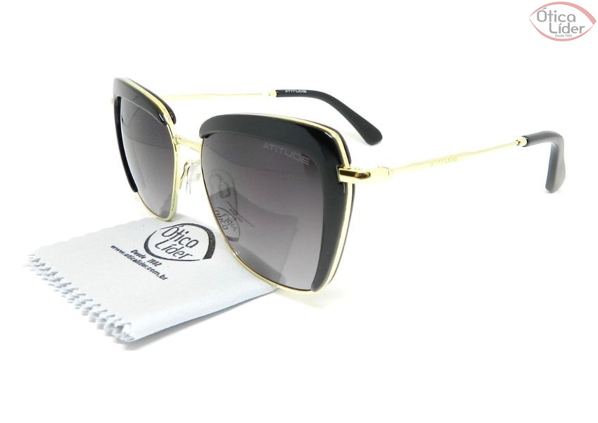 Atitude AT 5272 a01 53 Acetato Preto / Metal Dourado