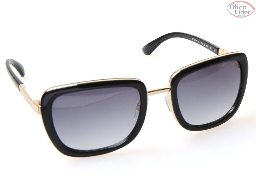 Atitude AT 5277 a01 58 Acetato Preto / Metal Dourado