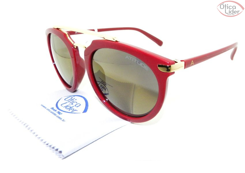 Atitude AT 5287 d01 52 Acetato Bordô / Metal Dourado