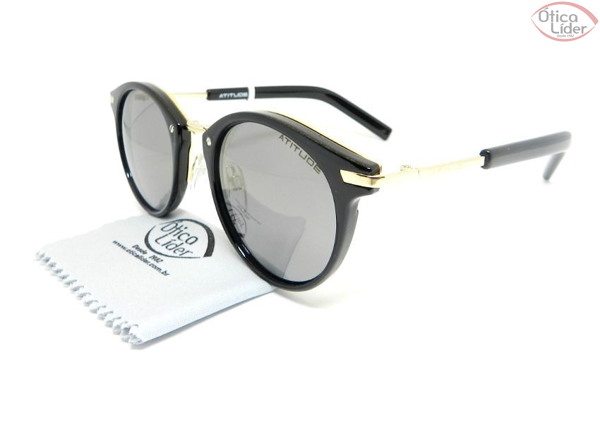 Atitude AT5289 a03 49 Acetato Preto / Metal Dourado