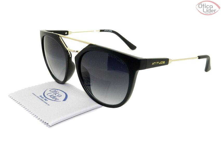 Atitude AT 5294 a01 53 Acetato Preto / Metal Dourado