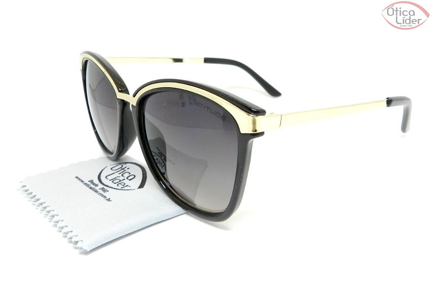 Atitude AT 5341 a01 55 Acetato Preto / Metal Dourado