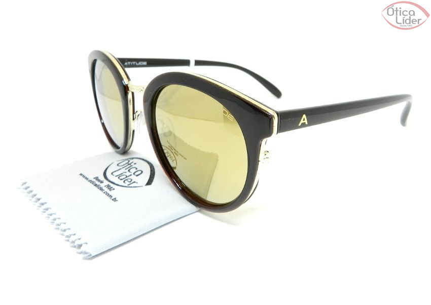 Atitude AT 5352 t01 50 Acetato Marrom / Metal Dourado Espelhado