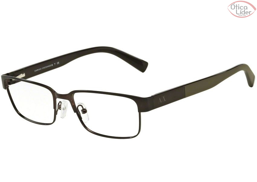 Armani Exchange AX1017L 6063 54 Metal Preto / Haste Acetato Marrom