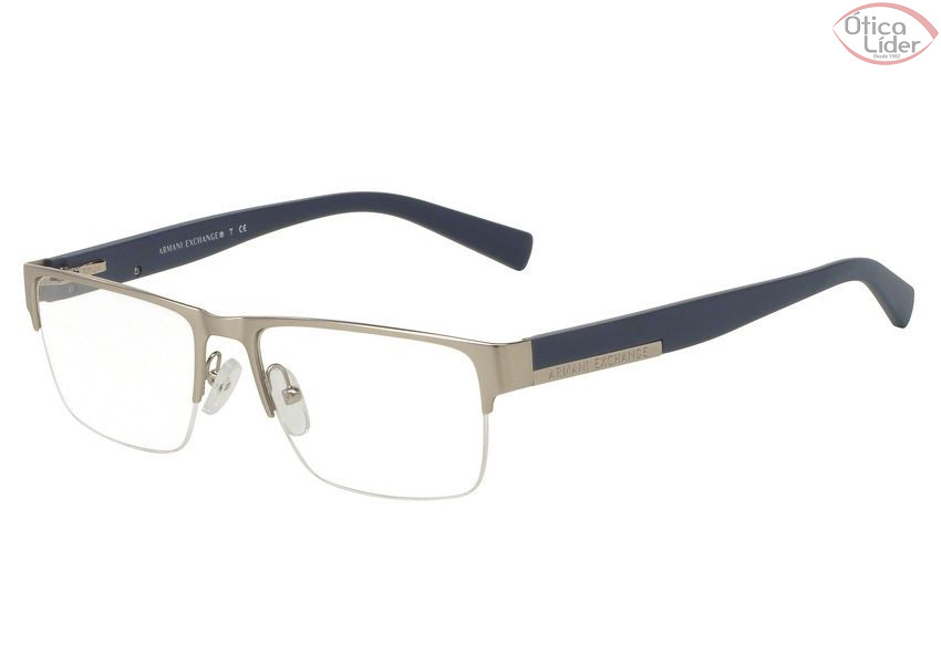 Armani Exchange AX1018L 6020 54 fny Metal Prata / Haste Acetato Azul