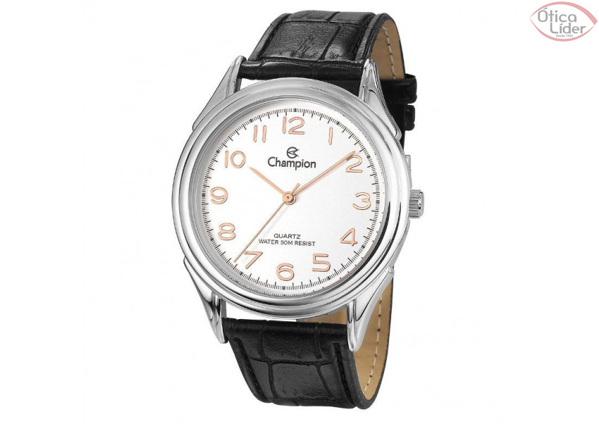 Champion CH 22804q Preto / Prata Pulseira Couro
