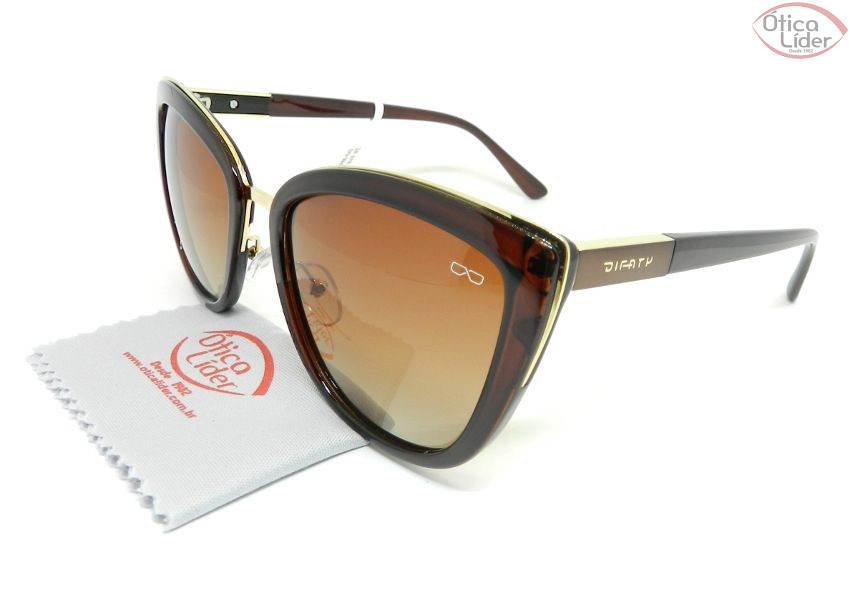 Difaty DF8040 320-p66-r40 56 Polarizado Acetato Marrom / Metal Dourado