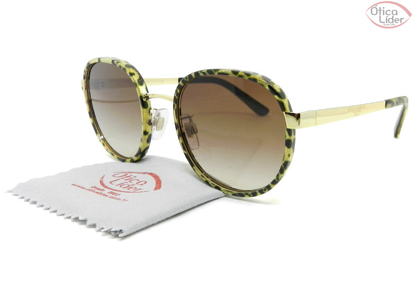 Dolce & Gabbana DG2227-j 02/13 52 Metal Dourado / Decoração Leopardo