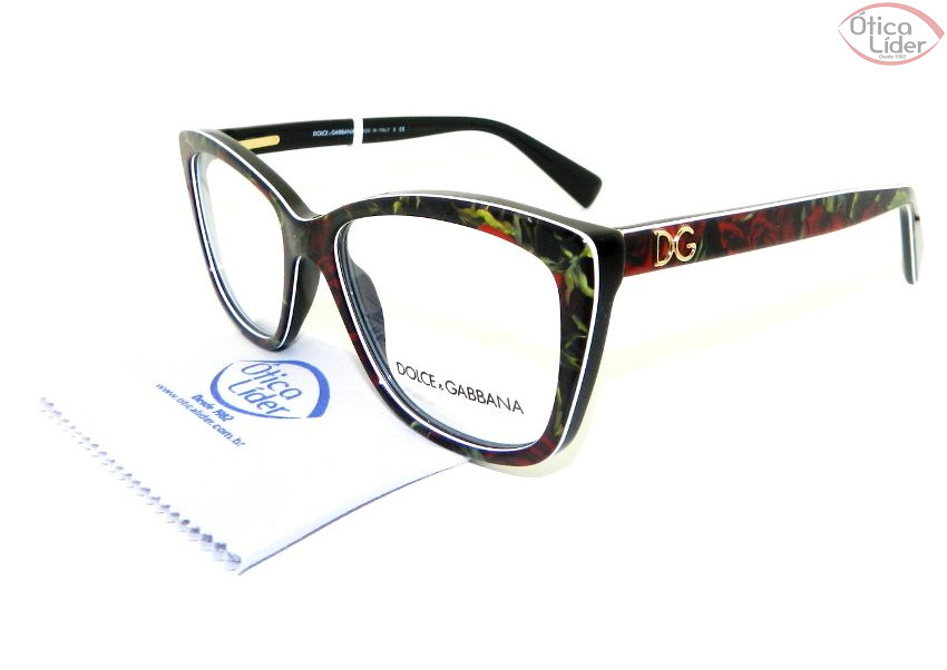 Dolce & Gabbana DG3190 2938 54 Acetato Floral / Preto