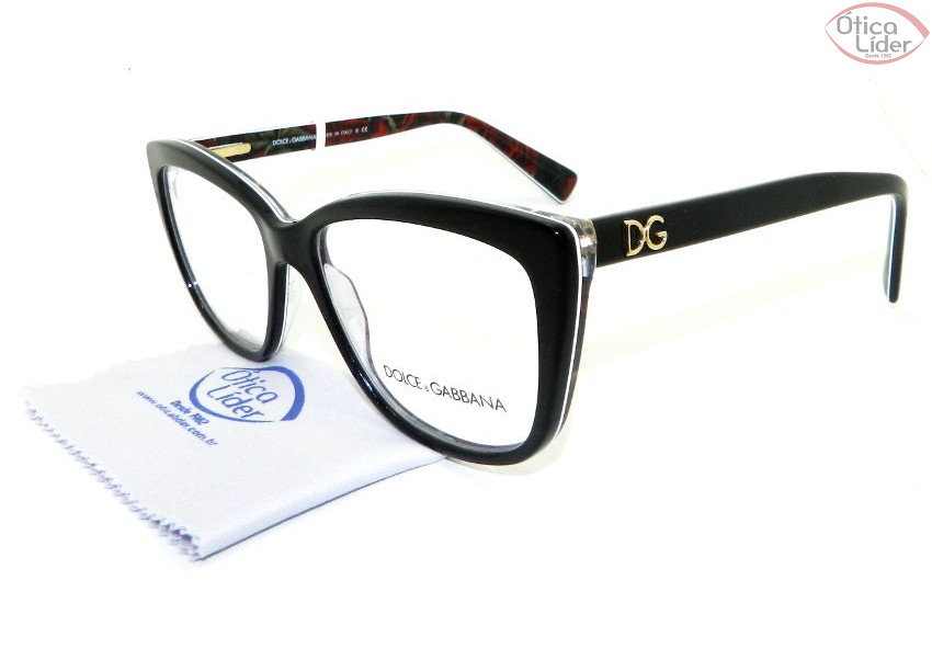 Dolce & Gabbana DG3190 2940 54 Acetato Preto / Floral