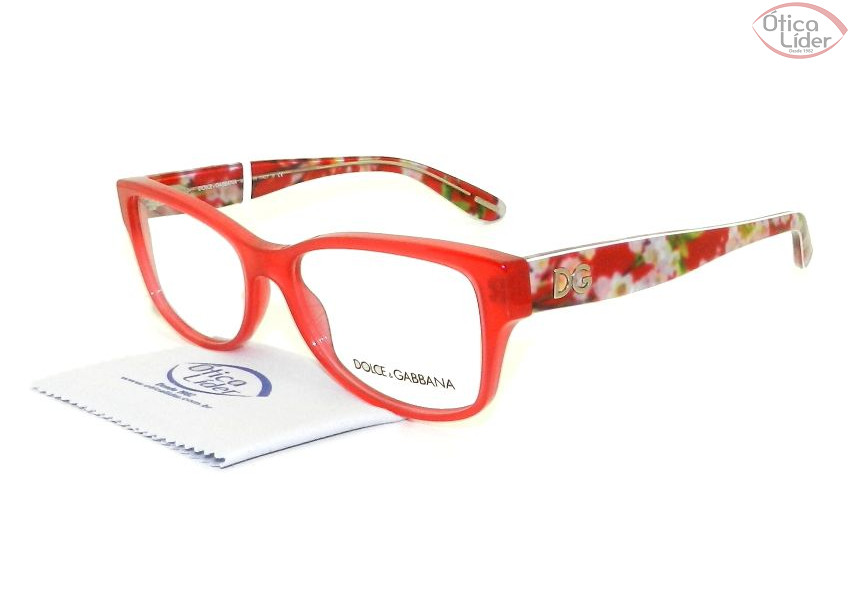 Dolce & Gabbana DG3204 2850 55 Acetato Vermelho / Floral