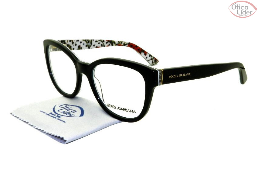 Dolce & Gabbana DG 3209 2976 53 Acetato Preto / Floral