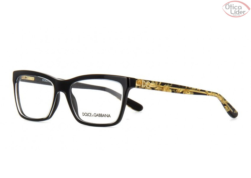 Dolce & Gabbana DG3220 2917 54 Acetato Preto / Ouro
