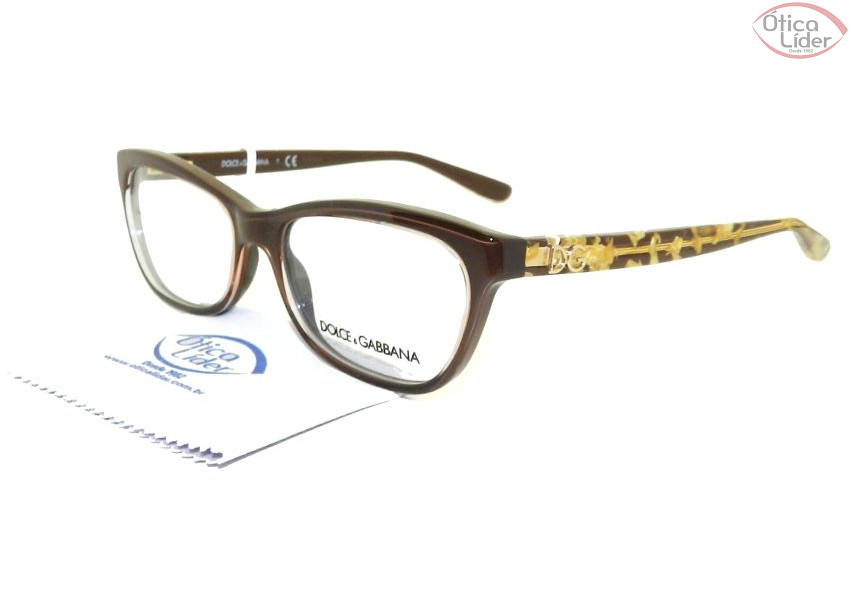 Dolce & Gabbana DG 3221 2918 53 Acetato Marrom / Dourado