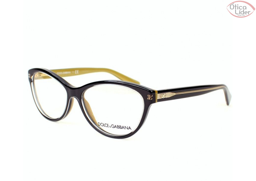 Dolce & Gabbana DG 3232 2955 55 Acetato Preto / Dourado