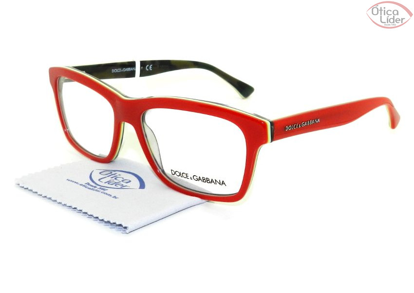 Dolce & Gabbana DG 3235 2960 55 Acetato Vermelho / Mesclado