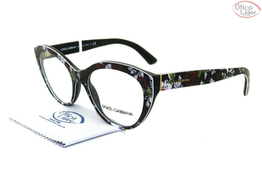 Dolce & Gabbana DG 3246 3019 53 Acetato Floral / Preto