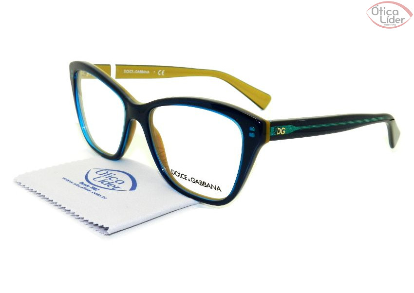 Dolce & Gabbana DG 3249 2958 53 Acetato Azul / Dourado