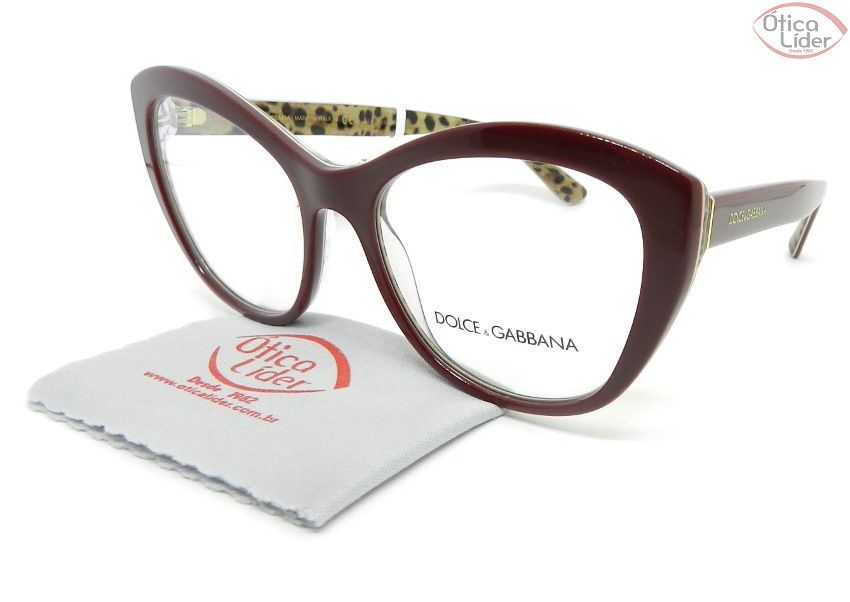 Dolce & Gabbana DG3284 3156 53 Acetato Bordô/Leopardo