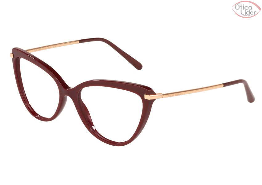 Dolce & Gabbana DG3295 3091 55 Acetato Bordô / Metal Dourado