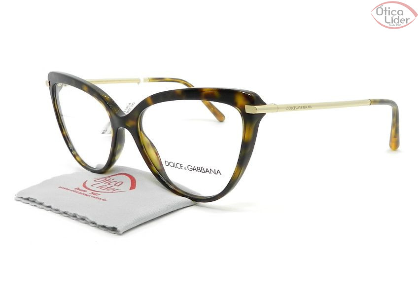 Dolce & Gabbana DG3295 502 55 Acetato Havana / Metal Dourado