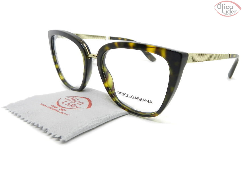 Dolce & Gabbana DG3314 502 55 Acetato Havana / Metal Dourado