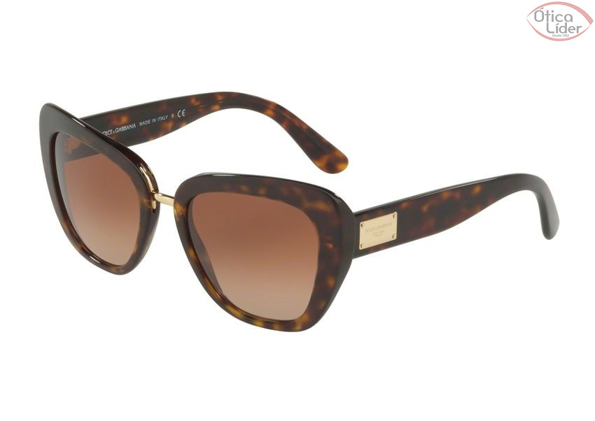 Dolce & Gabbana DG4296 502/13 53 Acetato Demi / Metal Dourado